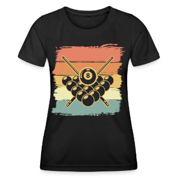 Billard retro vintage - Frauen Funktions-T-Shirt - Schwarz - Vorne - AI Model Female 172 light (172cm)