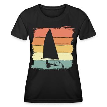 Sand sailing retro vintage country sailing - Women's Functional T-Shirt - black - Front - AI Model Female 172 light (172cm)