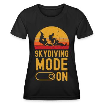 Mode parachutisme sur rétro vintage - T-shirt sport Femme - noir - Devant - AI Model Female 172 light (172cm)