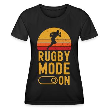 Mode rugby sur rétro vintage - T-shirt sport Femme - noir - Devant - AI Model Female 172 light (172cm)