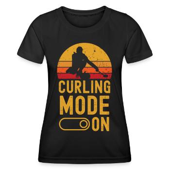 Mode curling sur rétro vintage - T-shirt sport Femme - noir - Devant - AI Model Female 172 light (172cm)