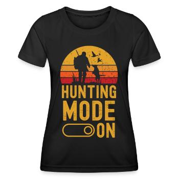 Hunting Mode on retro vintage - Frauen Funktions-T-Shirt - Schwarz - Vorne - AI Model Female 172 light (172cm)