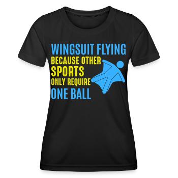 Wingsuit fliegen Base Jumping Fallschirmspringen Wingsuiting - Frauen Funktions-T-Shirt - Schwarz - Vorne - AI Model Female 172 light (172cm)