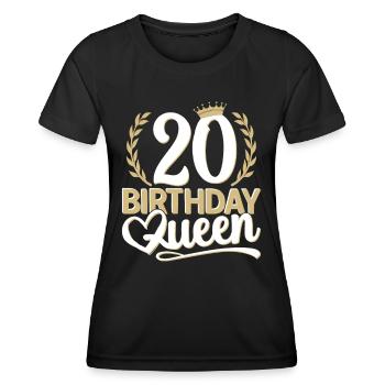 20th birthday woman 20 years old 20th 20s Queen - Women's Functional T-Shirt - black - Front - AI Model Female 172 light (172cm)