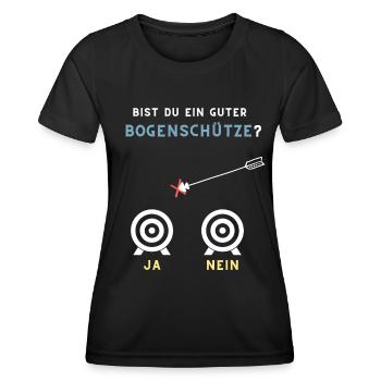 Bist du ein guter Bogenschütze ja nein - Frauen Funktions-T-Shirt - Schwarz - Vorne - AI Model Female 172 light (172cm)