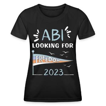 ABI looking for freedom - Frauen Funktions-T-Shirt - Schwarz - Vorne - AI Model Female 172 light (172cm)