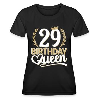 29. Geburtstag Frau 29 Jahre alt 29ter 29er Queen - Frauen Funktions-T-Shirt - Schwarz - Vorne - AI Model Female 172 light (172cm)