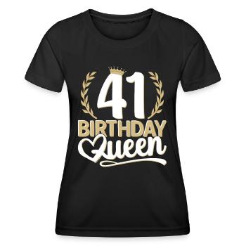 41. Geburtstag Frau 41 Jahre alt 41ter 41er Queen - Frauen Funktions-T-Shirt - Schwarz - Vorne - AI Model Female 172 light (172cm)