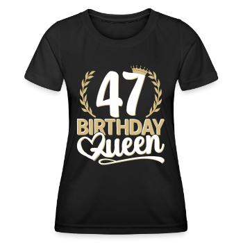 47e anniversaire femme 47 ans 47e 47er reine - T-shirt sport Femme - noir - Devant - AI Model Female 172 light (172cm)