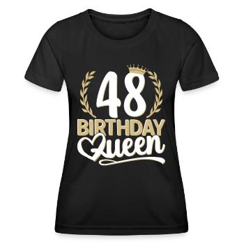 48. Geburtstag Frau 48 Jahre alt 48ter 48er Queen - Frauen Funktions-T-Shirt - Schwarz - Vorne - AI Model Female 172 light (172cm)