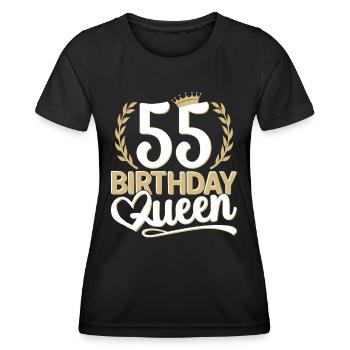 55e anniversaire Femme 55 ans 55e 55e reine - T-shirt sport Femme - noir - Devant - AI Model Female 172 light (172cm)
