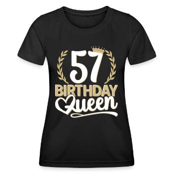 57. Geburtstag Frau 57 Jahre alt 57ter 57er Queen - Frauen Funktions-T-Shirt - Schwarz - Vorne - AI Model Female 172 light (172cm)