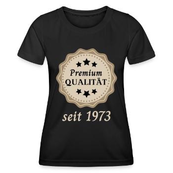 Premium Qualität seit 1973 - Frauen Funktions-T-Shirt - Schwarz - Vorne - AI Model Female 172 light (172cm)