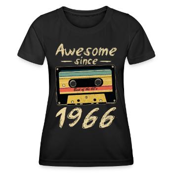 1966 Geburtstag 1966 Geboren Geburtstagsgeschenk - Frauen Funktions-T-Shirt - Schwarz - Vorne - AI Model Female 172 light (172cm)