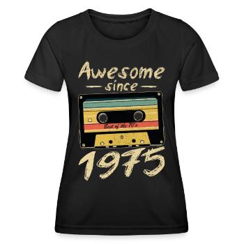 1975 Geburtstag 1975 Geboren Geburtstagsgeschenk - Frauen Funktions-T-Shirt - Schwarz - Vorne - AI Model Female 172 light (172cm)