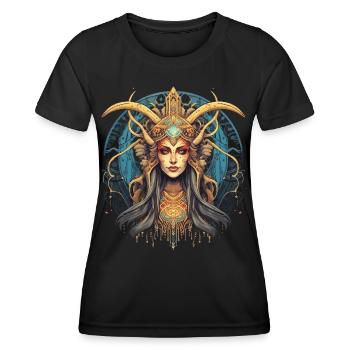 Fantasy Hohepriesterin - Frauen Funktions-T-Shirt - Schwarz - Vorne - AI Model Female 172 light (172cm)