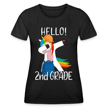 2nd grade second grader elementary school Einhorn - Women's Functional T-Shirt - black - Front - AI Model Female 172 light (172cm)