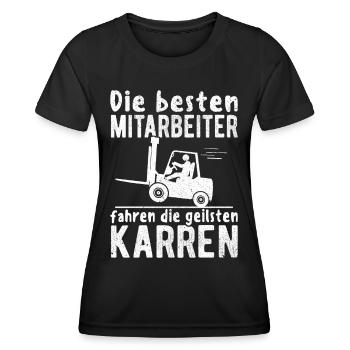 Staplerfahrer Gabelstaplerfahrer Lagerist Stapler - Frauen Funktions-T-Shirt - Schwarz - Vorne - AI Model Female 172 light (172cm)