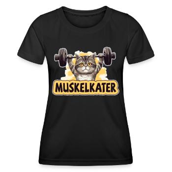 Fitness Fitnesstrainer Bodybuilder Muskelkater Gym - Frauen Funktions-T-Shirt - Schwarz - Vorne - AI Model Female 172 light (172cm)