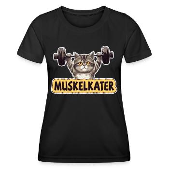 Fitness Fitnesstrainer Bodybuilder Muskelkater Gym - Frauen Funktions-T-Shirt - Schwarz - Vorne - AI Model Female 172 light (172cm)