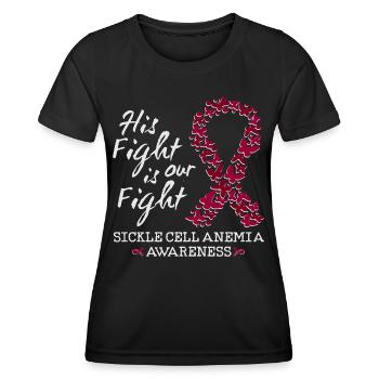 Conscience de l’anémie falciforme de lui et d’elle - T-shirt sport Femme - noir - Devant - AI Model Female 172 light (172cm)