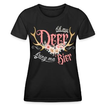 dirndlersatz shirt mit spruch dirndl frauen - Frauen Funktions-T-Shirt - Schwarz - Vorne - AI Model Female 172 light (172cm)