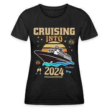 Croisière vers le jour de l’An 2024 - T-shirt sport Femme - noir - Devant - AI Model Female 172 light (172cm)