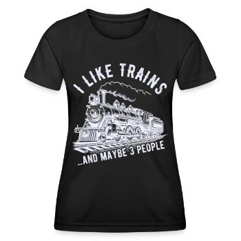 Train Locomotive Chemin De Fer Conducteur De Train Conducteur De Train - T-shirt sport Femme - noir - Devant - AI Model Female 172 light (172cm)