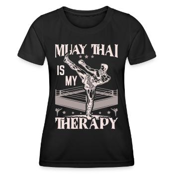 Muay Thai Boxing, Thai Boxer, Thai Boxing - Frauen Funktions-T-Shirt - Schwarz - Vorne - AI Model Female 172 light (172cm)