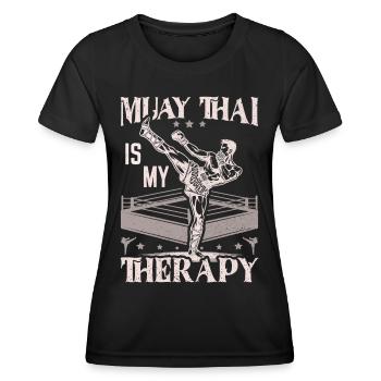Muay Thai Boxing, Thai Boxer, Thai Boxing - Frauen Funktions-T-Shirt - Schwarz - Vorne - AI Model Female 172 light (172cm)