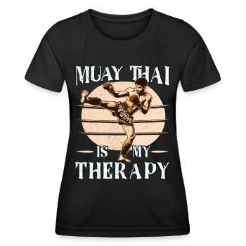Muay Thai Boxing, Thai Boxer, Thai Boxing - Frauen Funktions-T-Shirt - Schwarz - Vorne - AI Model Female 172 light (172cm)