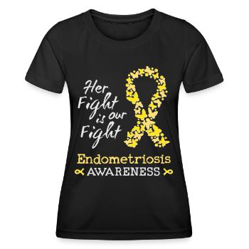 Ihr Kampf ist unser Kampf gegen Endometriose - Frauen Funktions-T-Shirt - Schwarz - Vorne - AI Model Female 172 light (172cm)