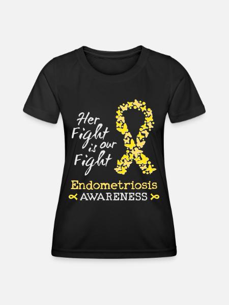 Jouw strijd is onze strijd tegen endometriose - Functioneel T-shirt voor vrouwen - zwart