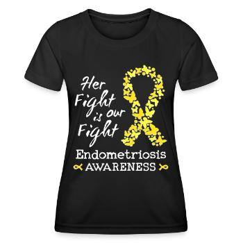 Ihr Kampf ist unser Kampf gegen Endometriose - Frauen Funktions-T-Shirt - Schwarz - Vorne - AI Model Female 172 light (172cm)