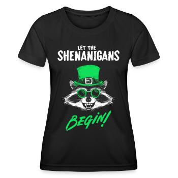 Let The Shenanigans Begin! Raccoon Irish - Women's Functional T-Shirt - black - Front - AI Model Female 172 light (172cm)