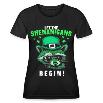 Let The Shenanigans Begin! Irish Raccoon - Women's Functional T-Shirt - black - Front - AI Model Female 172 light (172cm)