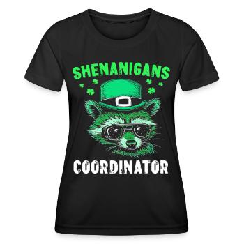 Shenanigans Coordinator Cute Raccoon Funny - Women's Functional T-Shirt - black - Front - AI Model Female 172 light (172cm)