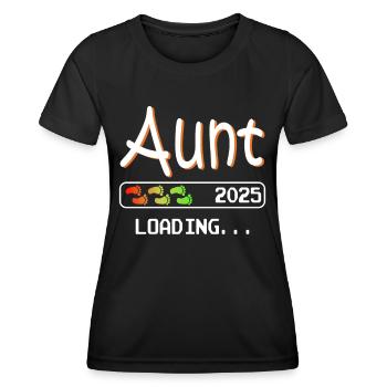 Werdende Tante 2025 loading ich werde Tante - Frauen Funktions-T-Shirt - Schwarz - Vorne - AI Model Female 172 light (172cm)
