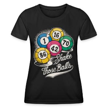 Shake those balls - Women's Functional T-Shirt - black - Front - AI Model Female 172 light (172cm)
