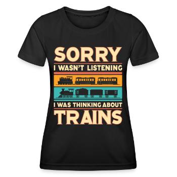 Train Locomotive Chemin De Fer Conducteur De Train Conducteur De Train - T-shirt sport Femme - noir - Devant - AI Model Female 172 light (172cm)