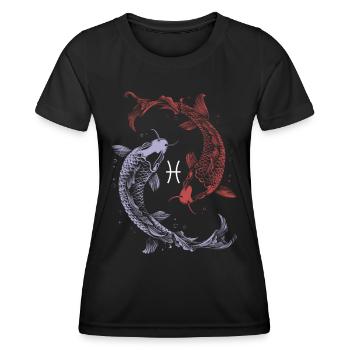 Zodiac Pisces Pisces Symbol Astrology - Women's Functional T-Shirt - black - Front - AI Model Female 172 light (172cm)