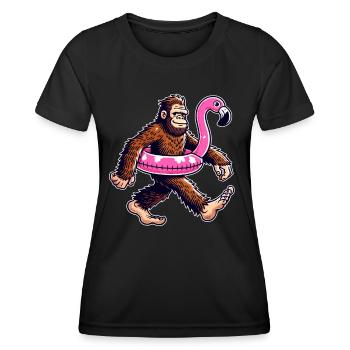 Poolparty Swimmingpool Badeurlaub Freibad Bigfoot - Frauen Funktions-T-Shirt - Schwarz - Vorne - AI Model Female 172 light (172cm)