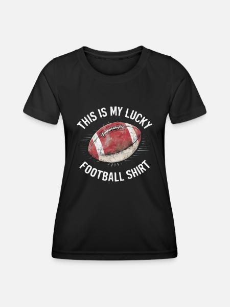 This Is My Lucky Football Shirt - Frauen Funktions-T-Shirt - Schwarz