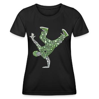 Breakdance, Breakdancer, Breakdancing, Hip Hop - T-shirt sport Femme - noir - Devant - AI Model Female 172 light (172cm)