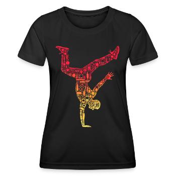 Breakdance, Breakdancer, Breakdancing, Hip Hop - T-shirt sport Femme - noir - Devant - AI Model Female 172 light (172cm)