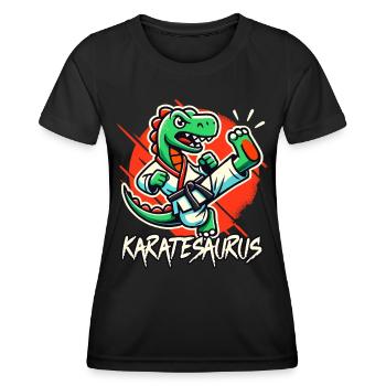 Karate Karate Fighter Martial Arts Karatesaurus - Women's Functional T-Shirt - black - Front - AI Model Female 172 light (172cm)