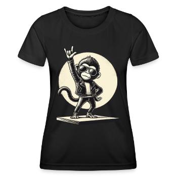 Rock, Rocker, Musique rock, Heavy metal, Rock Hand - T-shirt sport Femme - noir - Devant - AI Model Female 172 light (172cm)