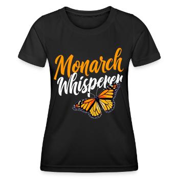 Schmetterling, Monarch Whisperer, Entomologe - Frauen Funktions-T-Shirt - Schwarz - Vorne - AI Model Female 172 light (172cm)