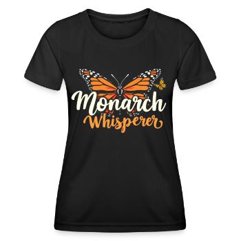 Schmetterling, Monarch Whisperer, Entomologe - Frauen Funktions-T-Shirt - Schwarz - Vorne - AI Model Female 172 light (172cm)