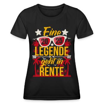 Rente 2025 Eine Legende geht in Rente Abschied - Frauen Funktions-T-Shirt - Schwarz - Vorne - AI Model Female 172 light (172cm)